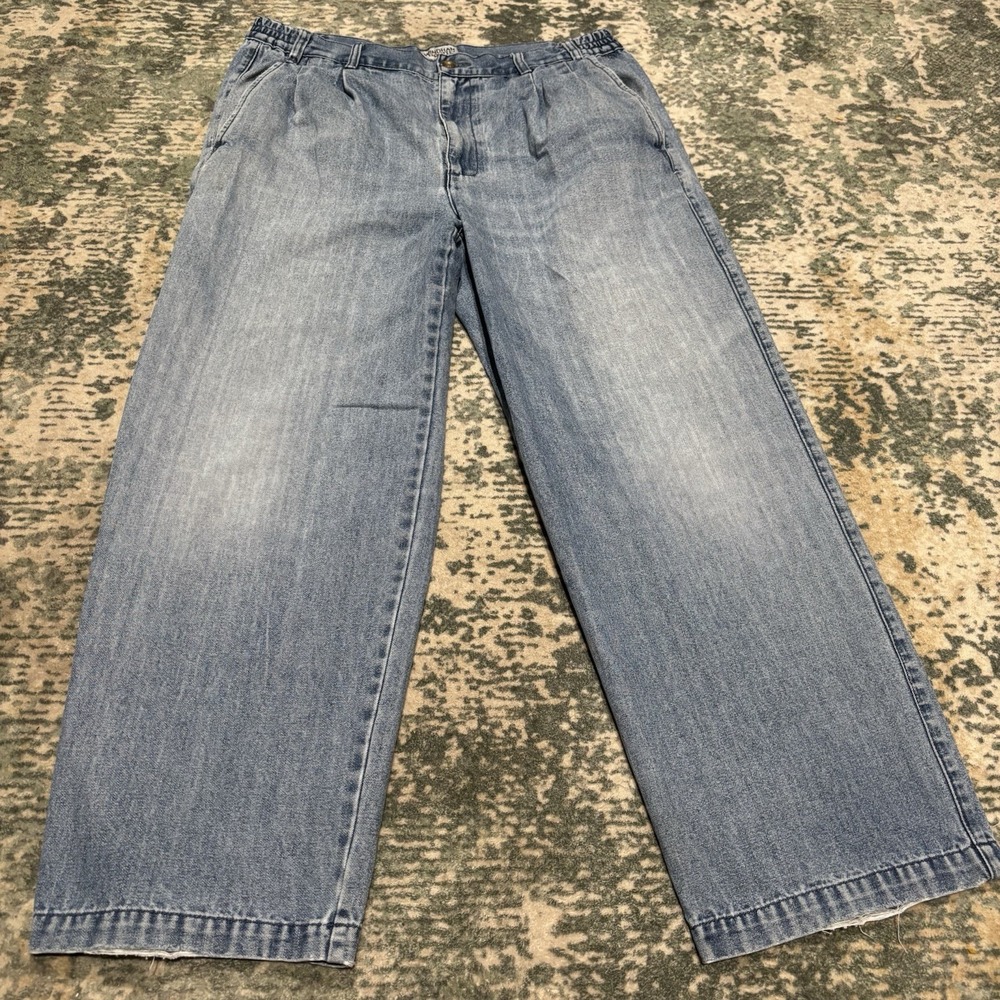vintage Windham Pointe pleated denim wide-leg jeans 34X27.5